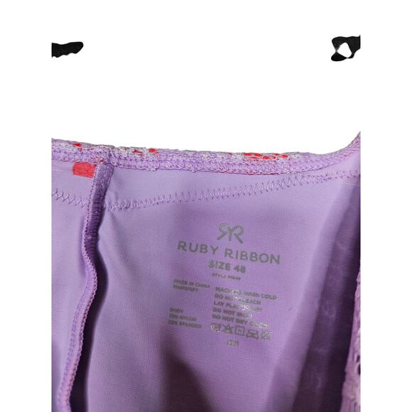 Ruby Ribbon Lace Cami 48 Purple Red Floral Sculpting Body Slimming Top Camisole - Picture 3 of 3